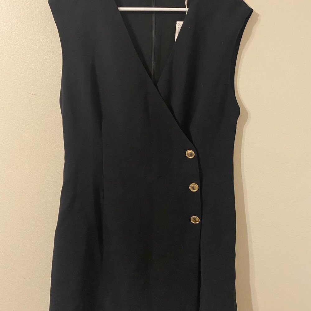 Mango Black Sleeveless Sheath Dress